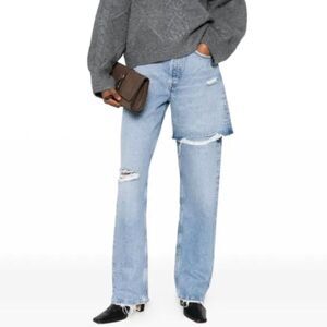 AGOLDE The Coolest Distressed Layer Straight Leg Jeans Sz 27 NWT $285!!
